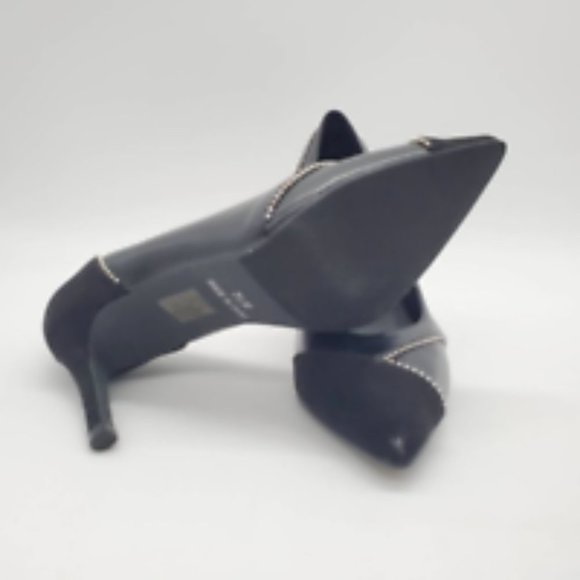 Midnight Velvet Womens Classic Pump Black Pointed Toe Slip‎ On Stilettos 7.5 M - Picture 4 of 10